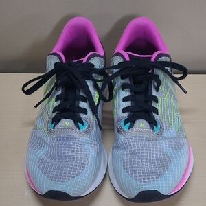 New Balance Women's Breaza Athletic Nursing Shoes DynaSoft Gray/Blk/Pink Size 8
